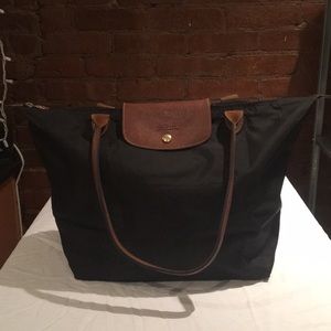 Large Black Le Pliage Longchamp Tote Bag